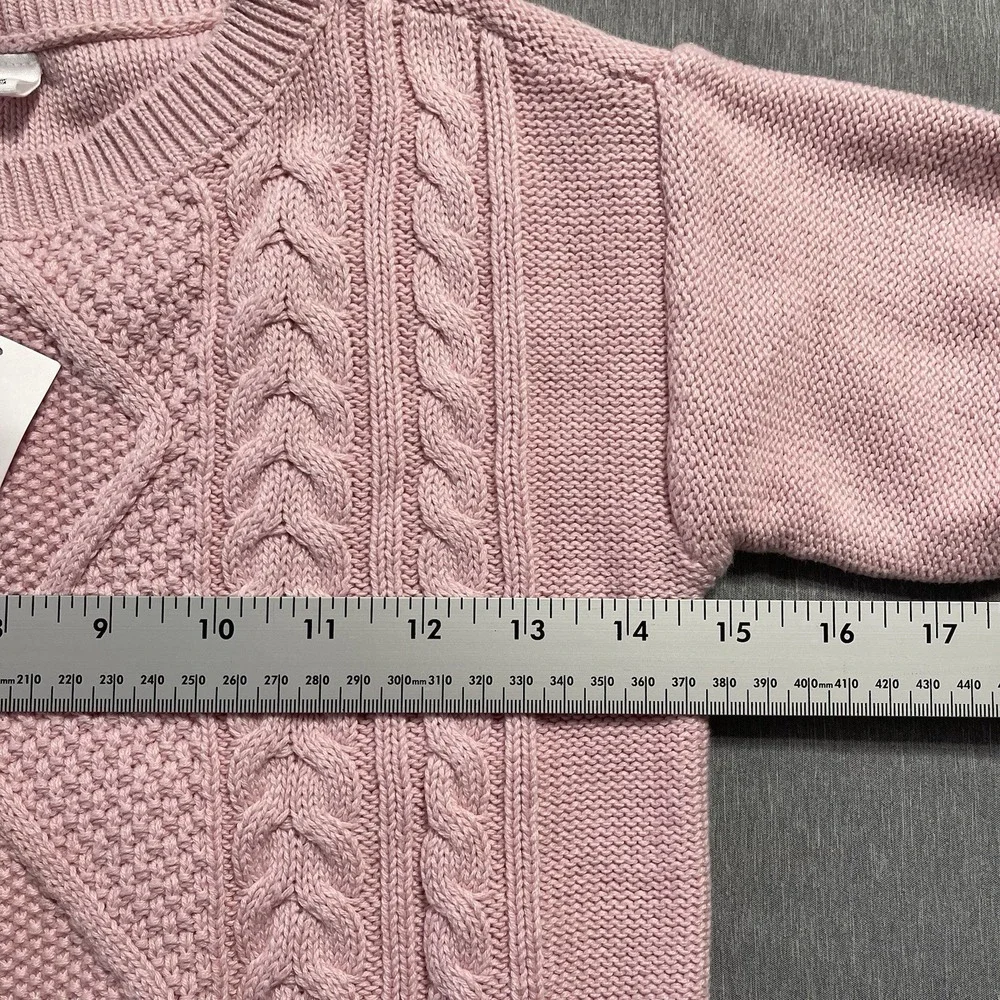 NEW Gap Girls‎ Sweater Dress M 8-9 Pink Cable Knit Long Sleeve Preppy Winter